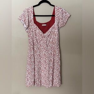 Abercrombie & Fitch Red and White Floral Mini Dress